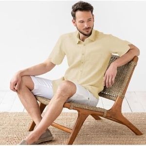 JEKAOYI Button Down Short Sleeve Linen Shirts